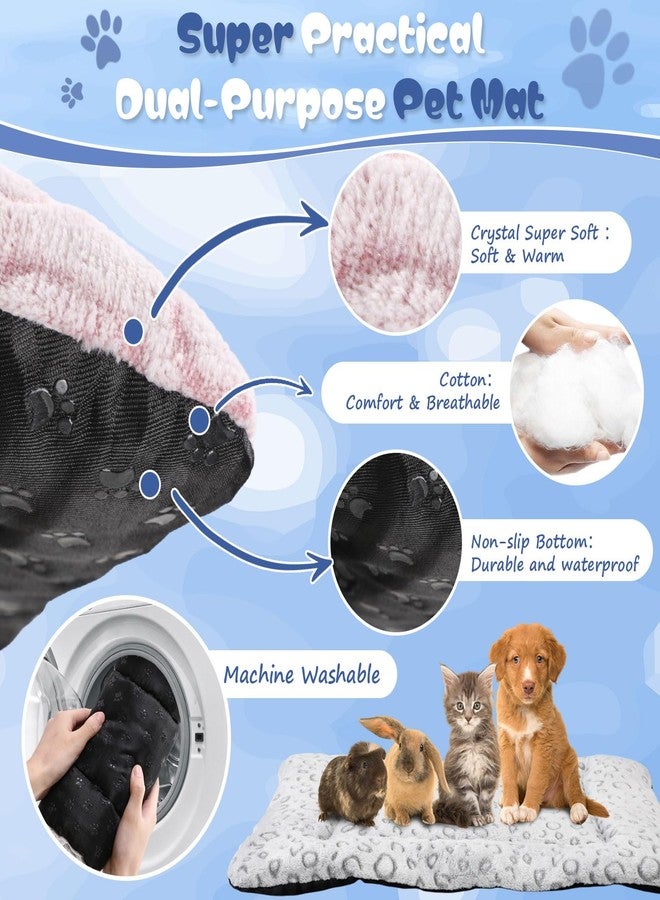 Chicmount 4 Pcs Dog Cat Bed Guinea Pig Mats Ultra Soft Dog Crate Kennel Pad Washable Bunny Bed Anti-Slip Guinea Pig Blankets for Small Animal Pet Cage Accessories(25.6X 17.7 Inch) - Image 3
